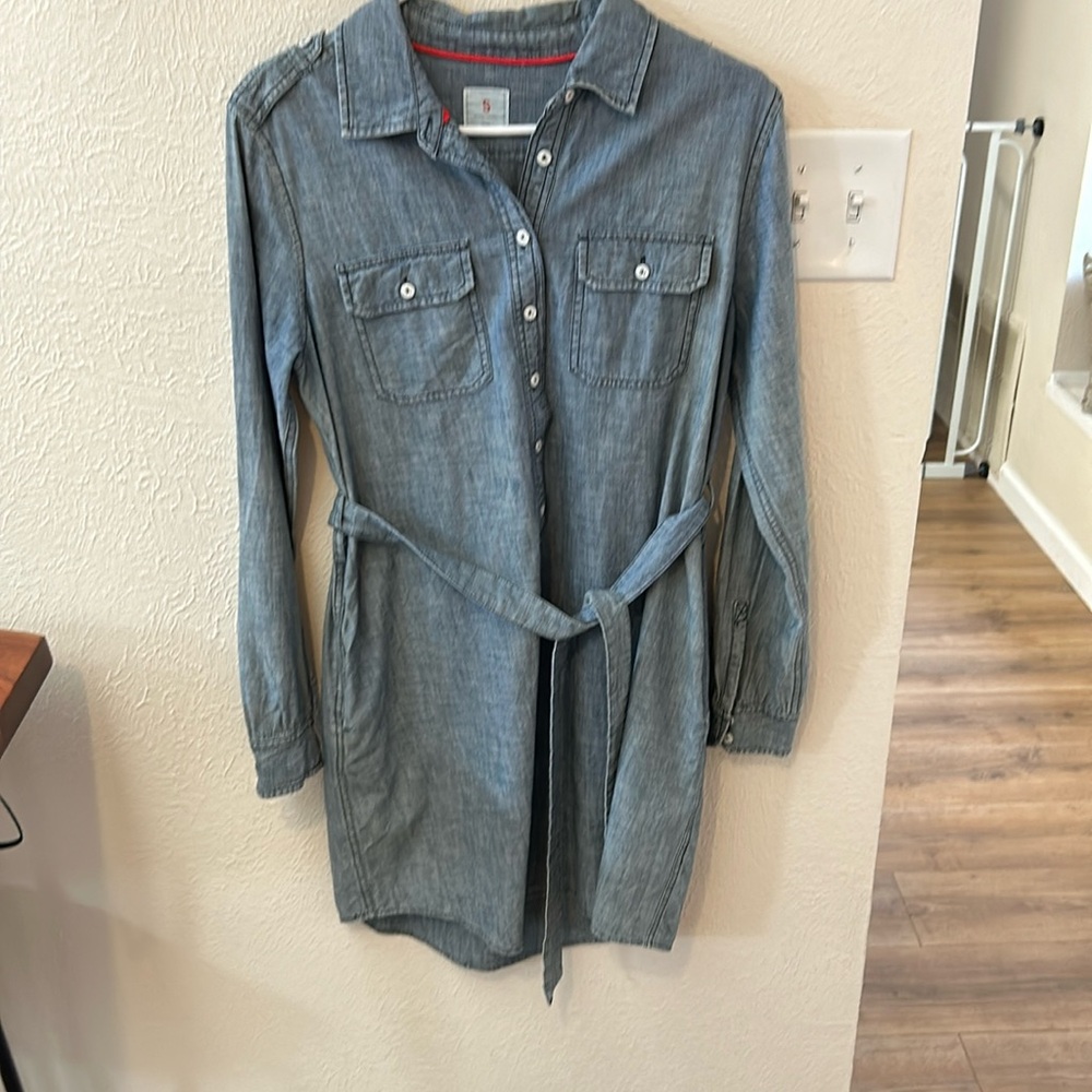 Denim long sleeve dress